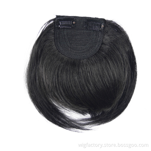 Cheap hair puff piece and fringe hair piece, detachable human hair fringes, clip in human hair bang front fringe hair extension